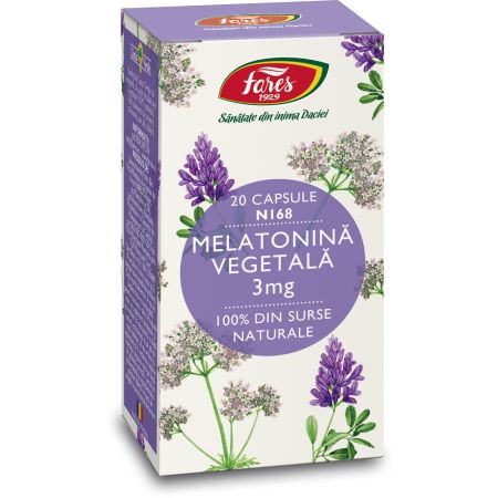 Melatonina vegetala 3mg N168, 20 capsule, Fares