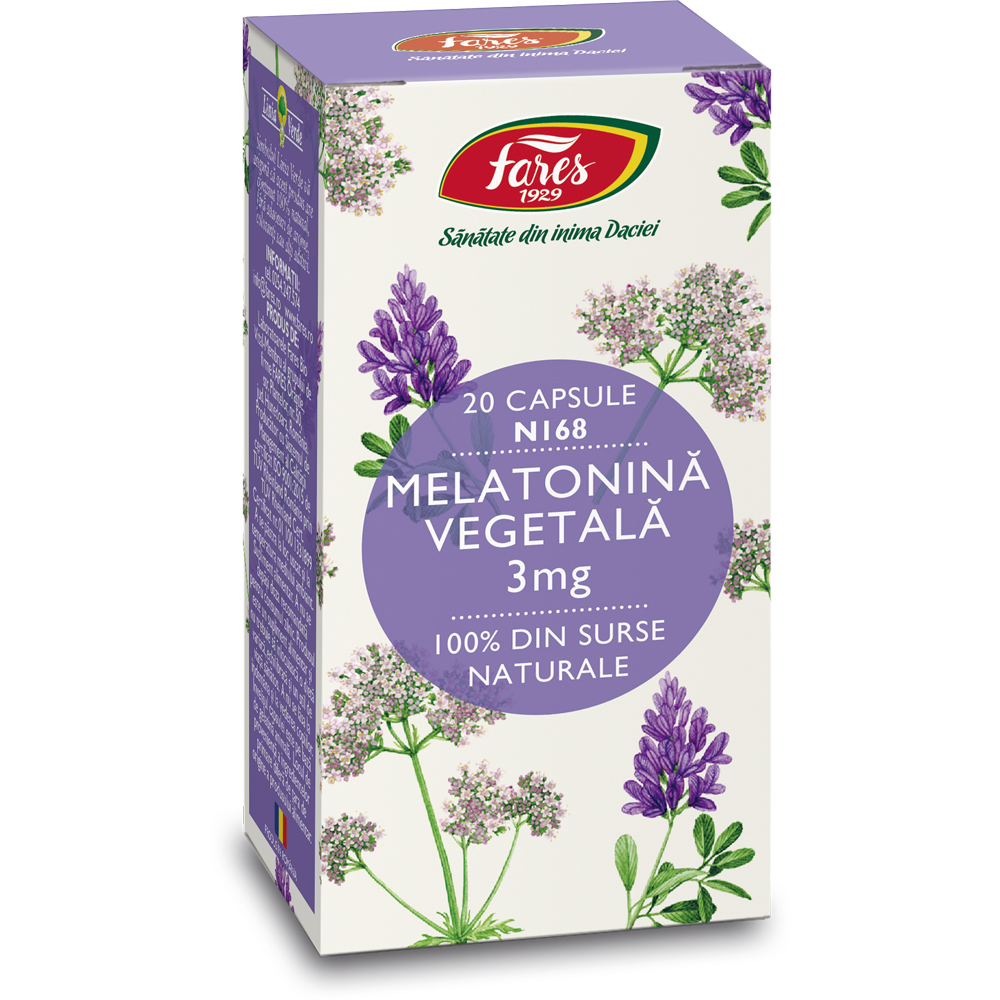 Melatonina vegetala 3mg, 20 capsule, Fares