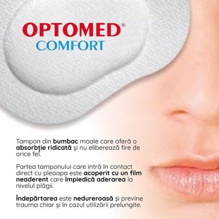 Pansament ocular steril Optomed Comfort, 100 x 72 mm, 10 buc, Master Aid 720319