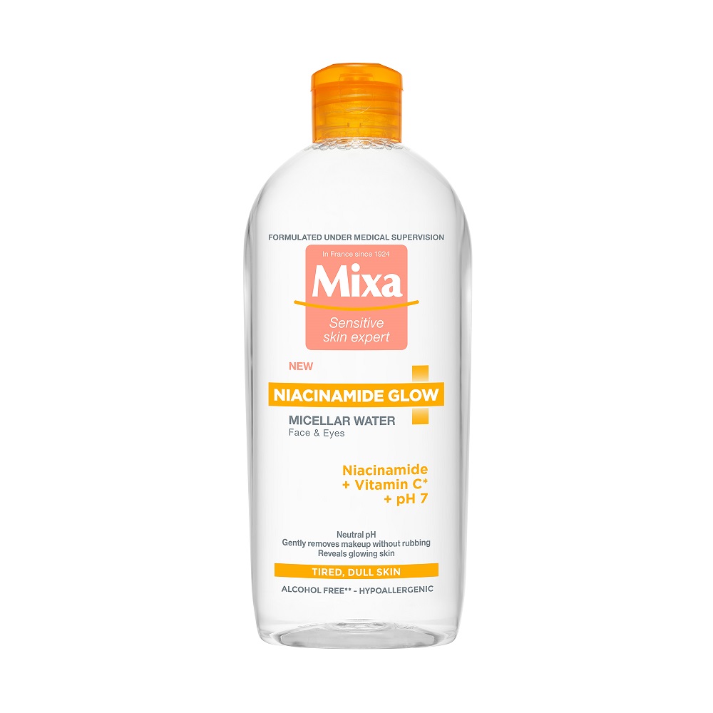 Apa micelara iluminatoare Niacinamide Glow, 400 ml, Mixa