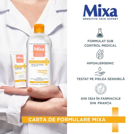Crema hidratanta iluminatoare Niacinamide Glow, 50 ml, Mixa 564964