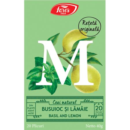Ceai cu busuioc si lamaie Mireasma, 20 plicuri, Fares 722031