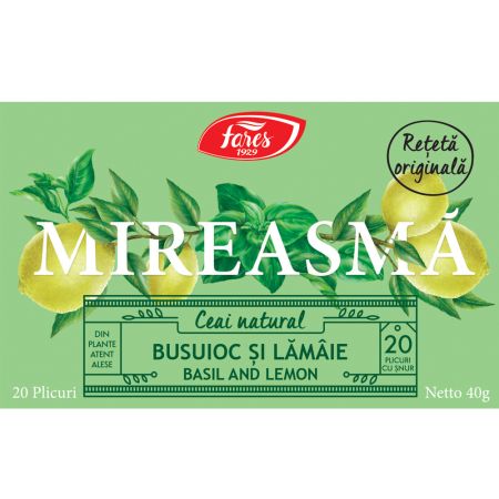 Ceai cu busuioc si lamaie Mireasma, 20 plicuri, Fares 722030