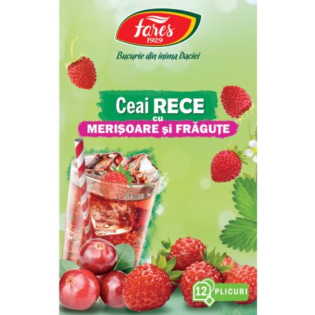 Ceai rece cu Merisoare si Fragute, 12 plicuri, Fares 722976