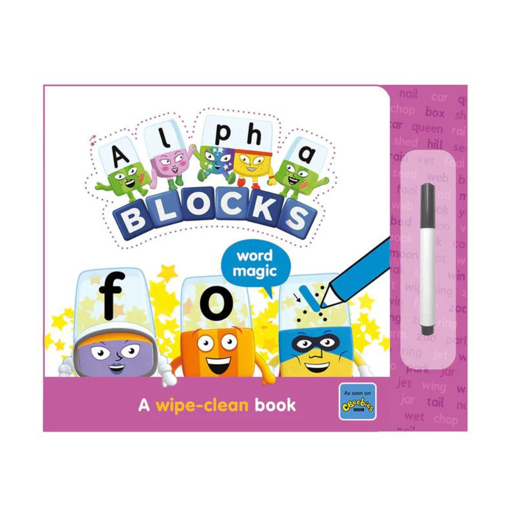 Carticica interactiva Scriu si Sterg Cuvinte Magice, +3 ani, Alphablocks