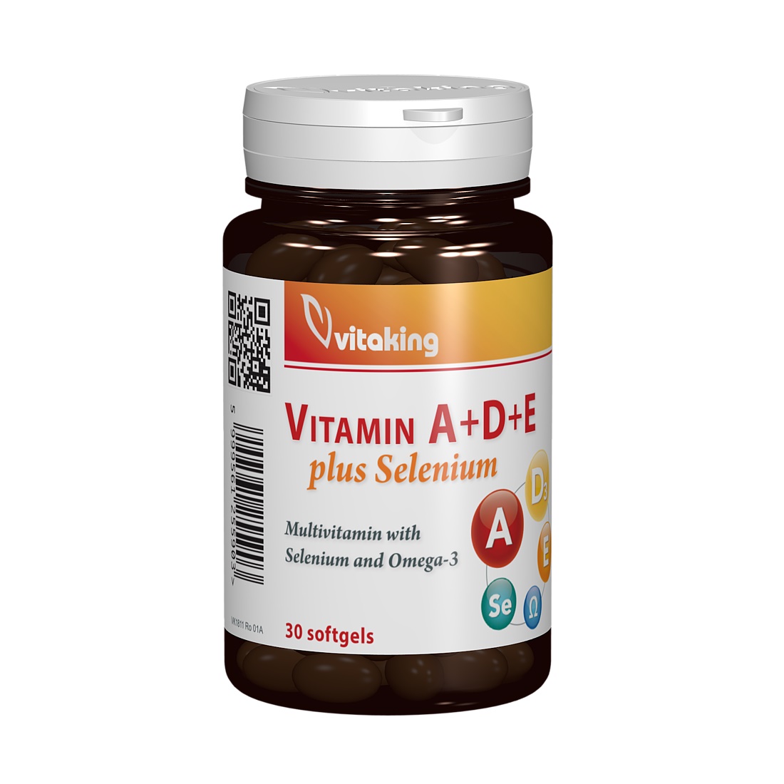 Vitamina A+D+E+seleniu, 30 capsule, Vitaking