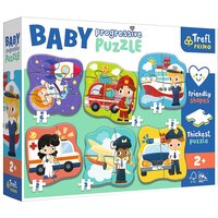 Puzzle Primo Baby Progressive, Vehicule Profesionale, 2 ani+, Trefl