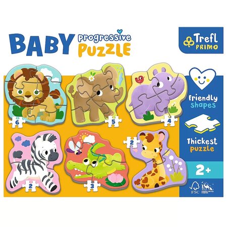 Puzzle Primo Baby Progressive, Safari, Trefl 565212