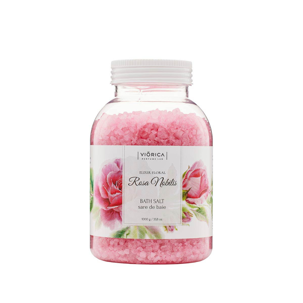 Sare de baie Rosa Nobilis Elixir Floral, 1000 g, Viorica