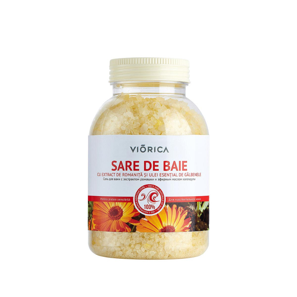 Sare de baie cu Romanita si Galbenele, 1000 g, Viorica