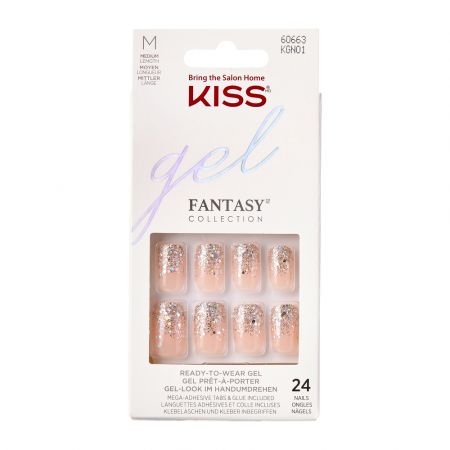 Unghii false Gel Fantasy, Medium Squoval, Fanciful, Kiss