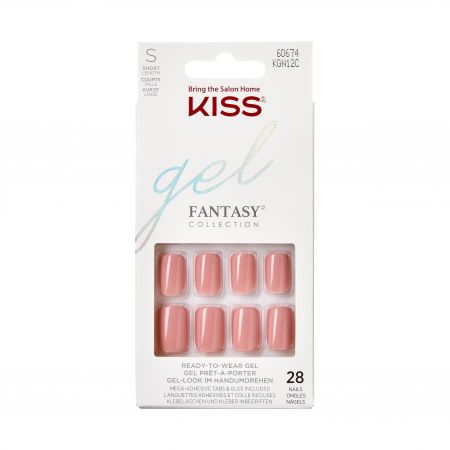 Unghii false Gel Fantasy, Short Squoval, Color Ribbons, Kiss