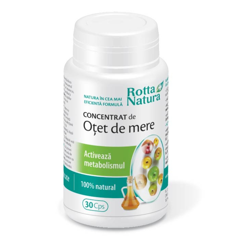 Concentrat de otet de mere, 30 capsule, Rotta Natura