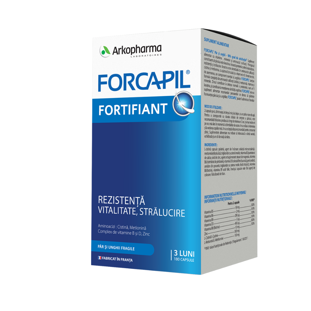 Forcapil par si unghii Fortifiant, 180 capsule, Arkopharma
