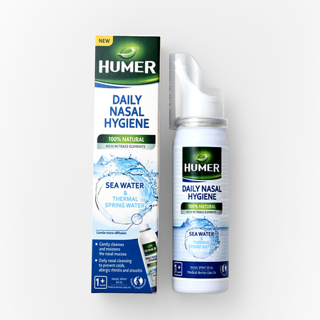 Spray cu apa termala pentru igiena zilnica a nasului, +1 luna, 50 ml, Humer 707519