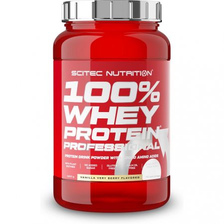 100% Whey Protein Professional cu aroma de vanilie si fructe de padure