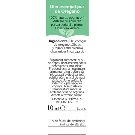 Ulei esential de oregano, 10 ml, Fares 722416