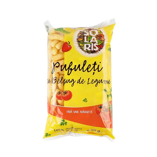 Pufuleti fara sare adaugata Belsug de legume, 50 gr, Solaris