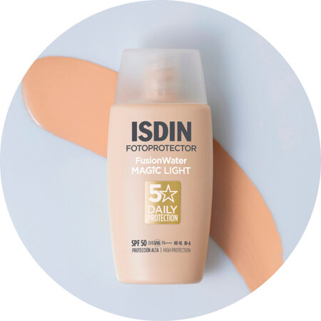 Crema de protectie solara SPF50 Fotoprotector Fusion Water Color, Light, 50 ml, Isdin 791270