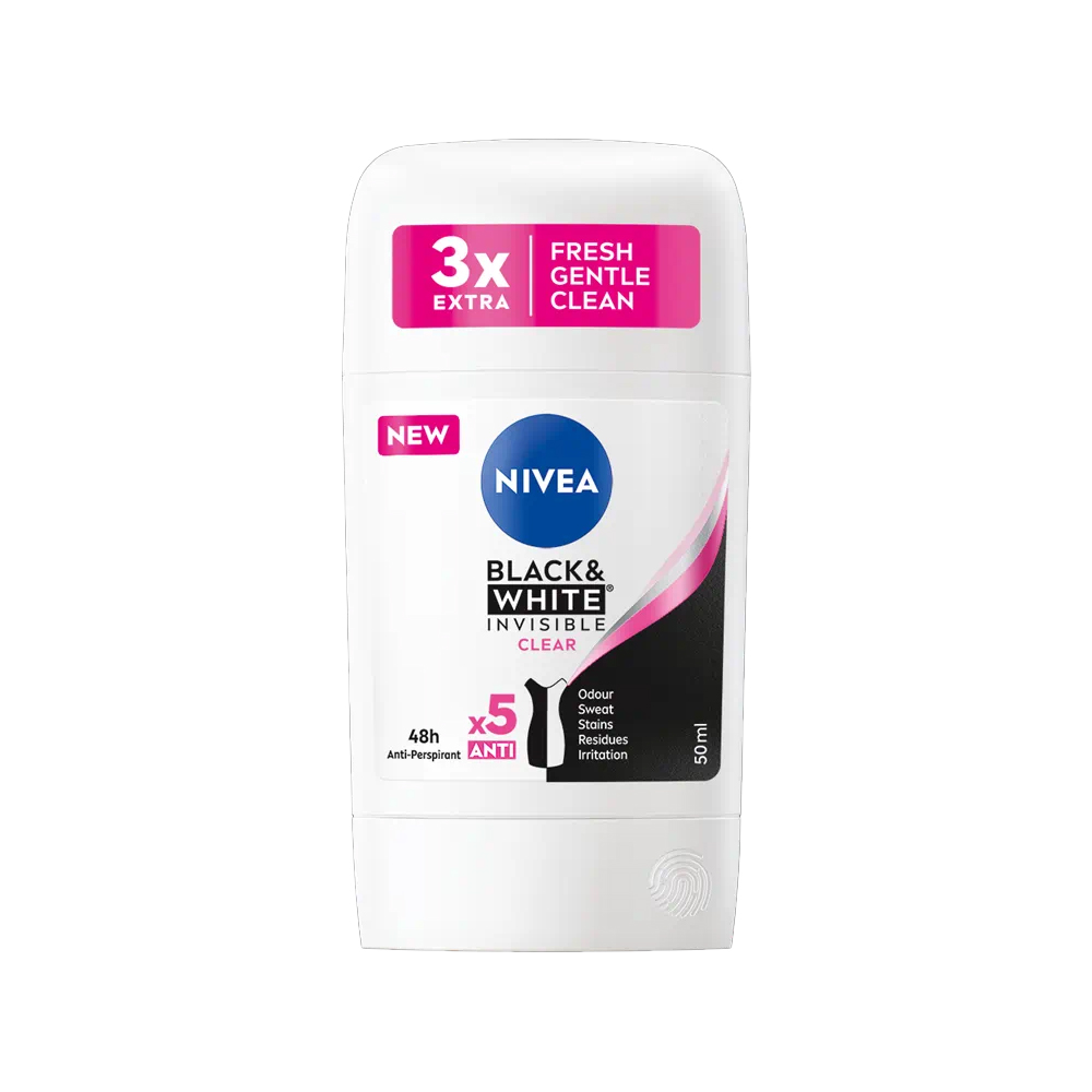 Deodorant Stick pentru femei Invisible B&W Clear, 50 ml, Nivea