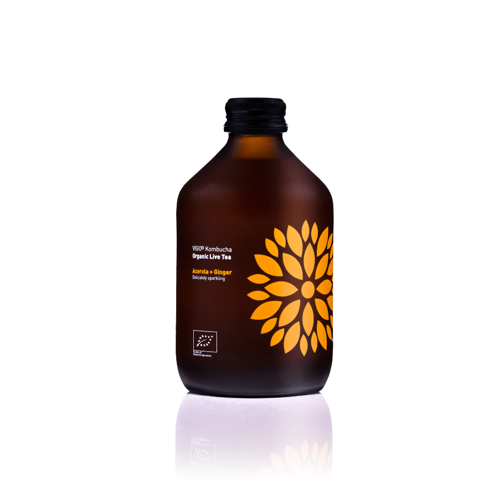 Bautura Bio Kombucha cu Acerola si Ginger, 330 ml, Vigo