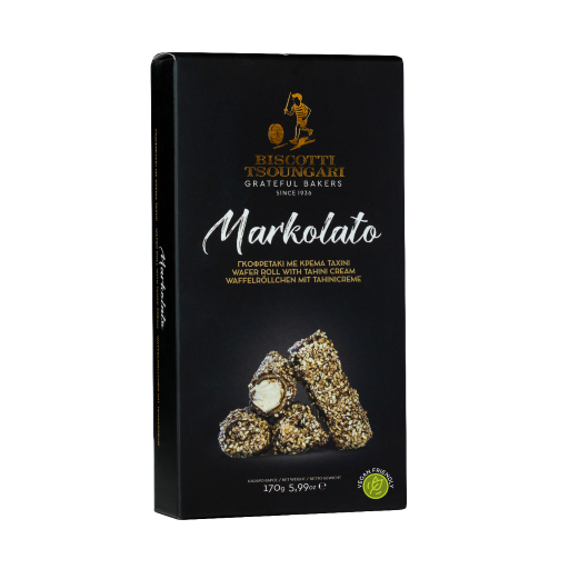 Wafer Rolls cu crema de tahini, 140 g, Markolato