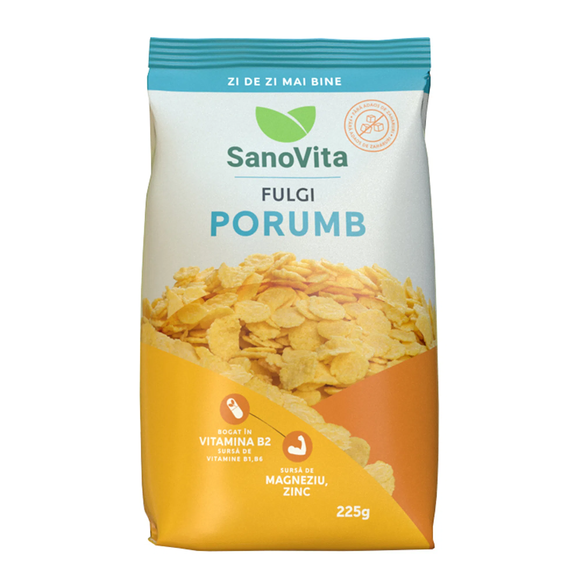 Fulgi de Porumb fara zahar, 225 g, Sanovita