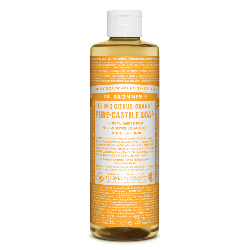 Sapun magic lichid 18 in 1 cu citrice Castilia, 475 ml, Dr. Bronner's