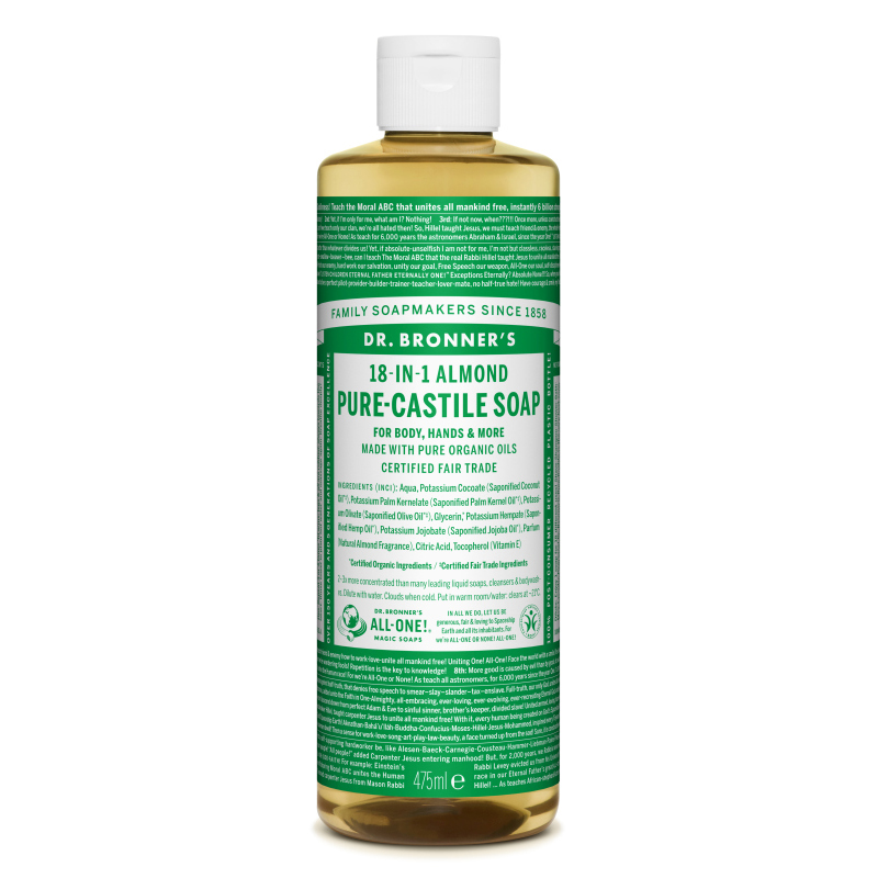 Sapun magic lichid 18 in 1 cu migdale Castilia, 475 ml, Dr. Bronner's