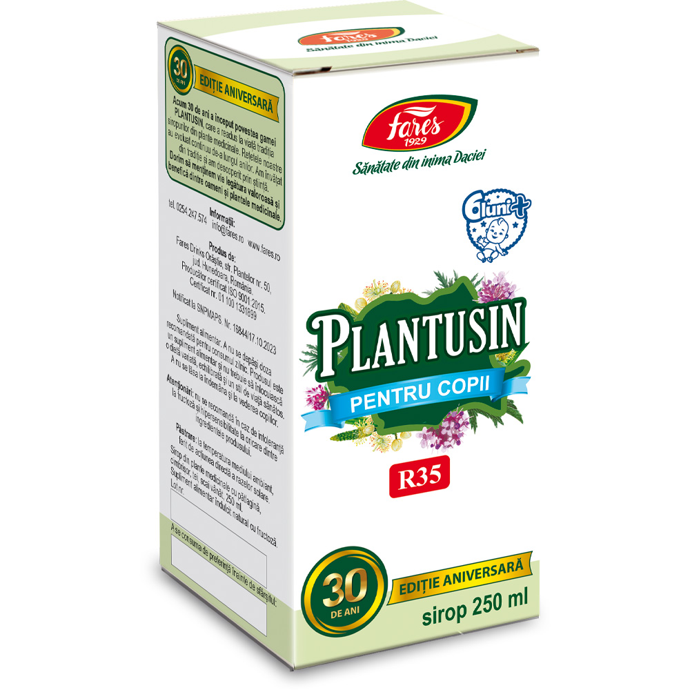 Plantusin sirop pentru copii, R35, 250 ml, Fares