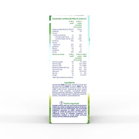 Formula de lapte Milumil Junior, +2 ani, 600 g, Milupa 753525
