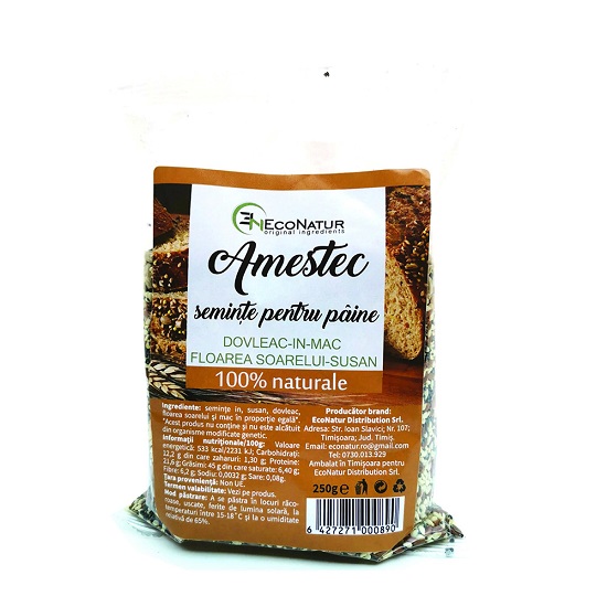 Amestec de seminte pentru paine, 250 gr, Econatur