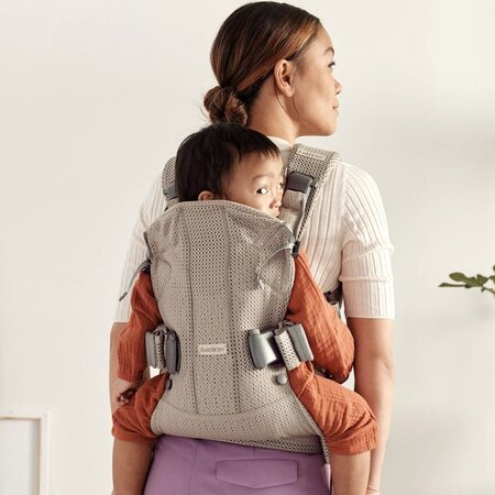 Marsupiu pentru copii One Air 3D Mesh, 0-3 ani, Gray Beige, BabyBjorn 566220
