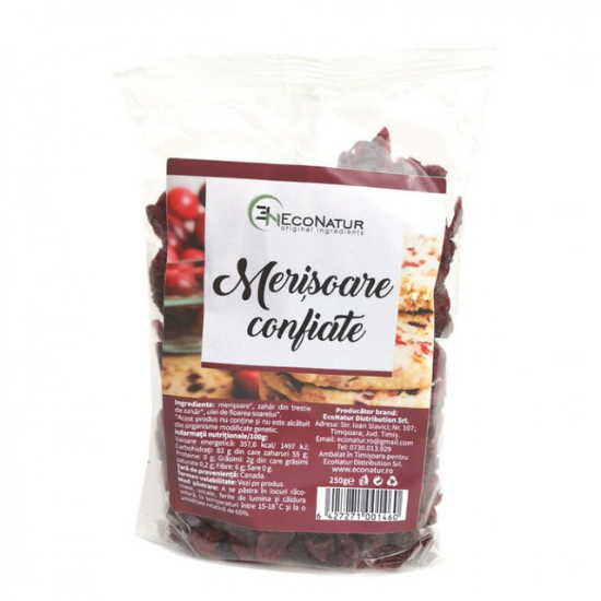 Merisoare confiate, 250 g, EcoNatur