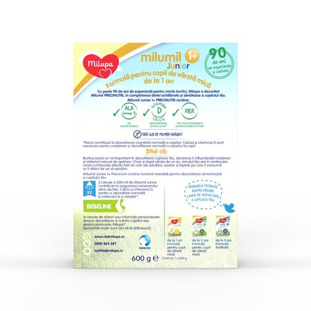Formula de lapte Milumil Junior, 1 an+, 600 g, Milupa 753512