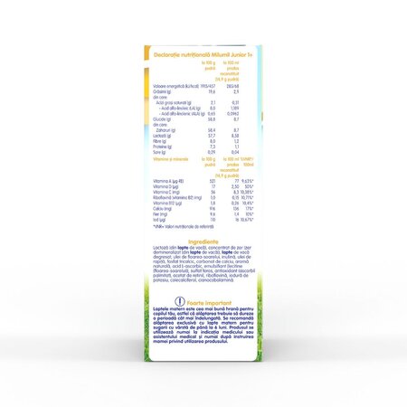 Formula de lapte Milumil Junior, 1 an+, 600 g, Milupa 753511