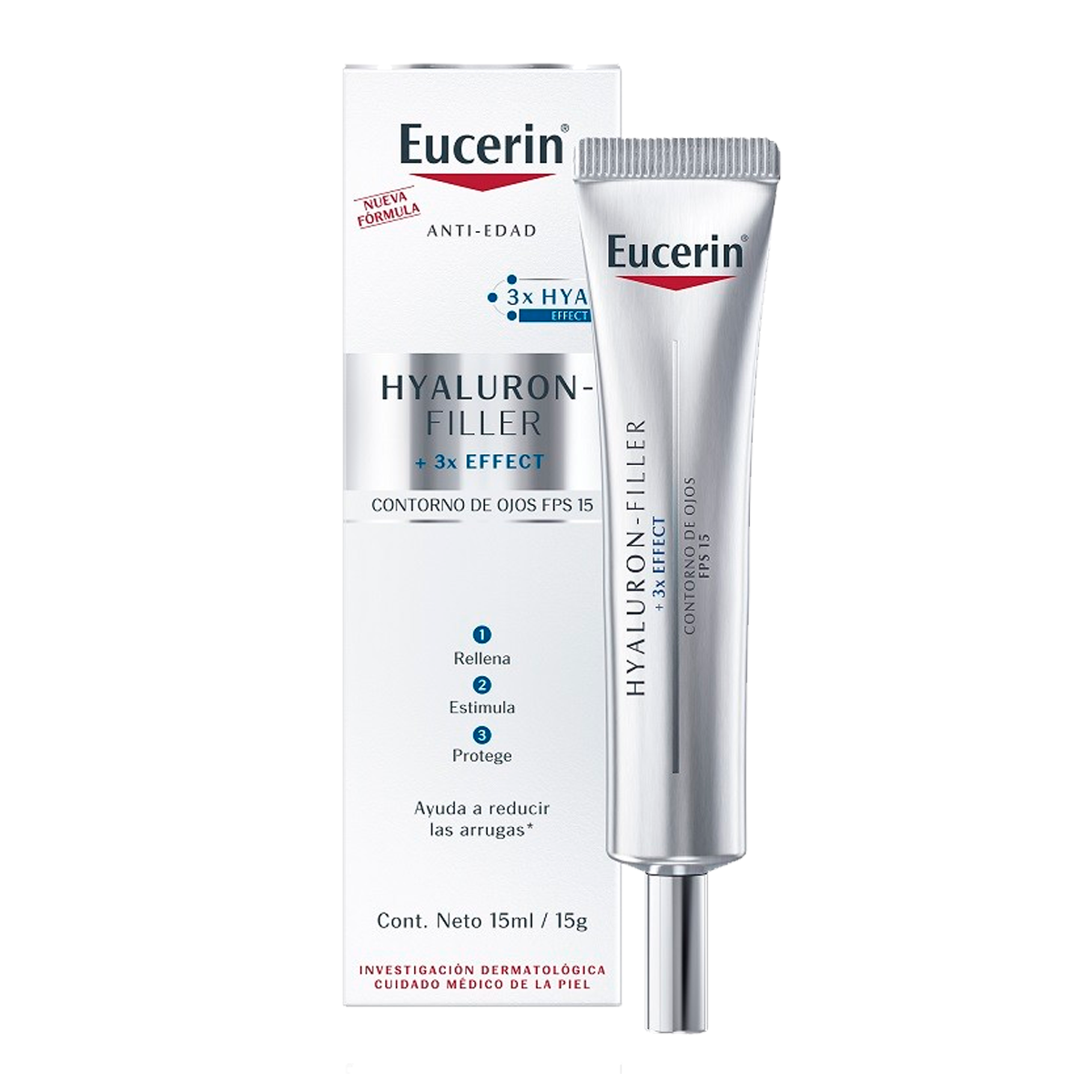 Crema pentru conturul ochilor cu efect triplu anti-imbatranire Hyaluron Filler, 15 ml, Eucerin