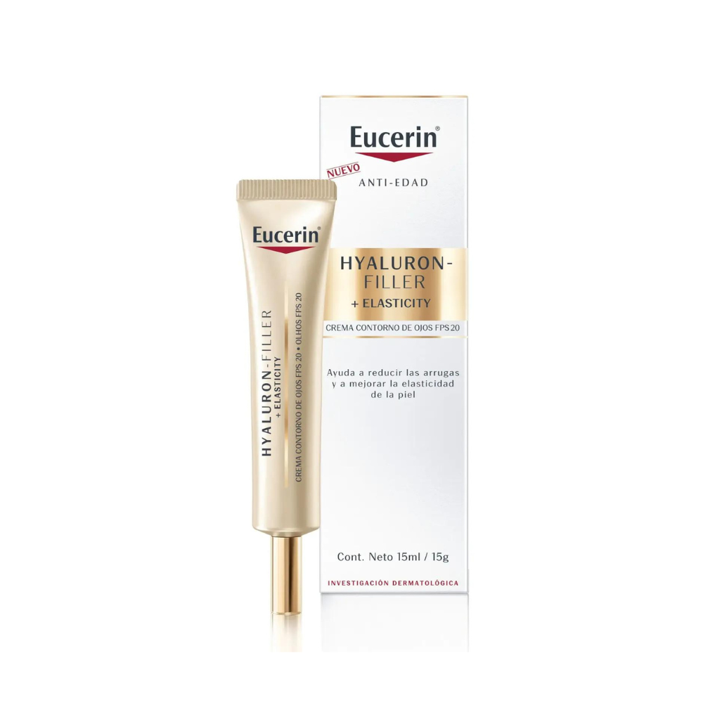 Crema impotriva ridurilor din jurul ochilor Hyaluron Filler + Elasticity, 15 ml, Eucerin