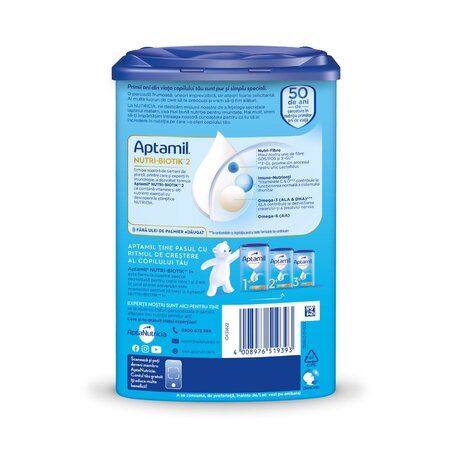 Lapte praf de continuare Nutri-Biotik 2, 6-12 luni, 800 g, Aptamil 536429