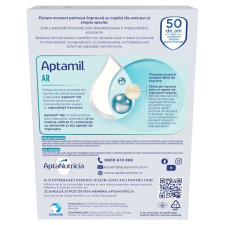 Lapte praf de la nastere AR, 300 g, Aptamil 758363