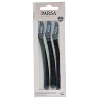 Trimmer negru pentru sprancene si par facial, 3 bucati, Parsa