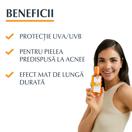 Spray de corp transparent cu SPF50+ Sun Protection, 200 ml, Eucerin 712744