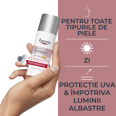 Crema de zi impotriva petelor pigmentare cu SPF 30 Anti-pigment, 50 ml, Eucerin 712849