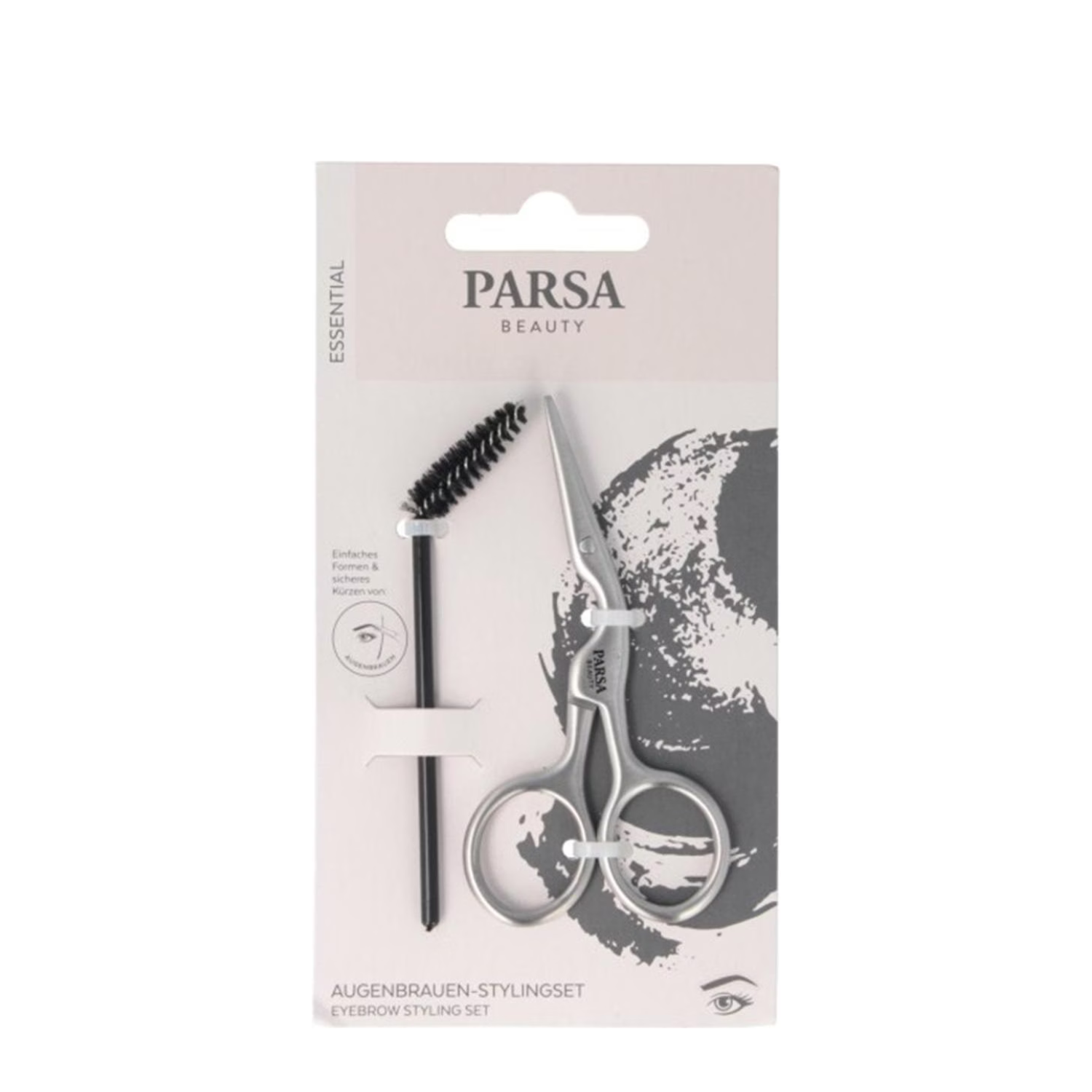 Foarfeca si perie pentru sprancene, 1 set, Parsa