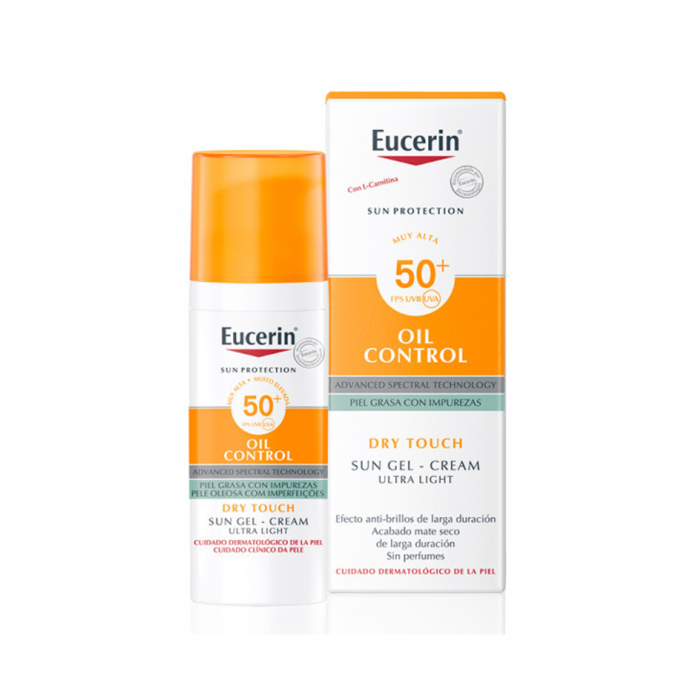 Crema Gel protectie solara pentru ten cu efect de control al sebumului SPF 50+ Sun Protection, 50 ml, Eucerin