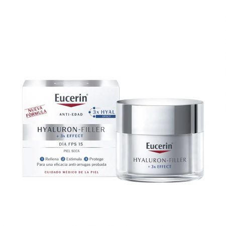 Crema de zi pentru ten uscat cu efect triplu anti-imbatranire Hyaluron Filler,