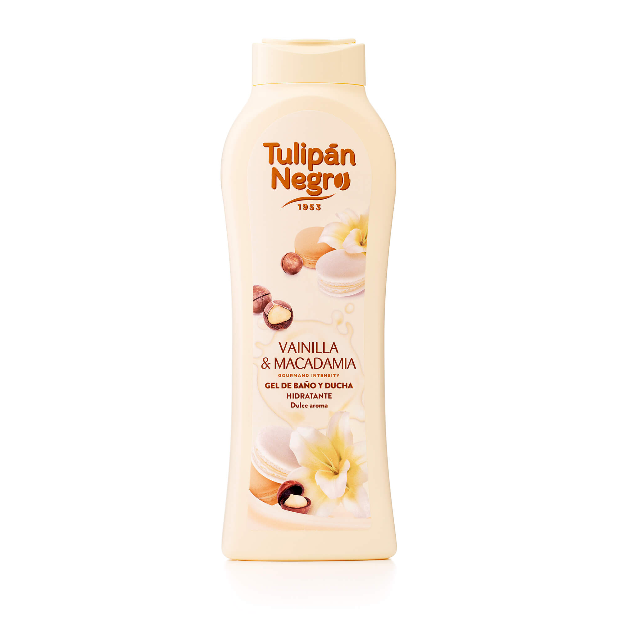 Gel Dus Vainilla Y Macadamia Negro, 650 ml, Tulipan