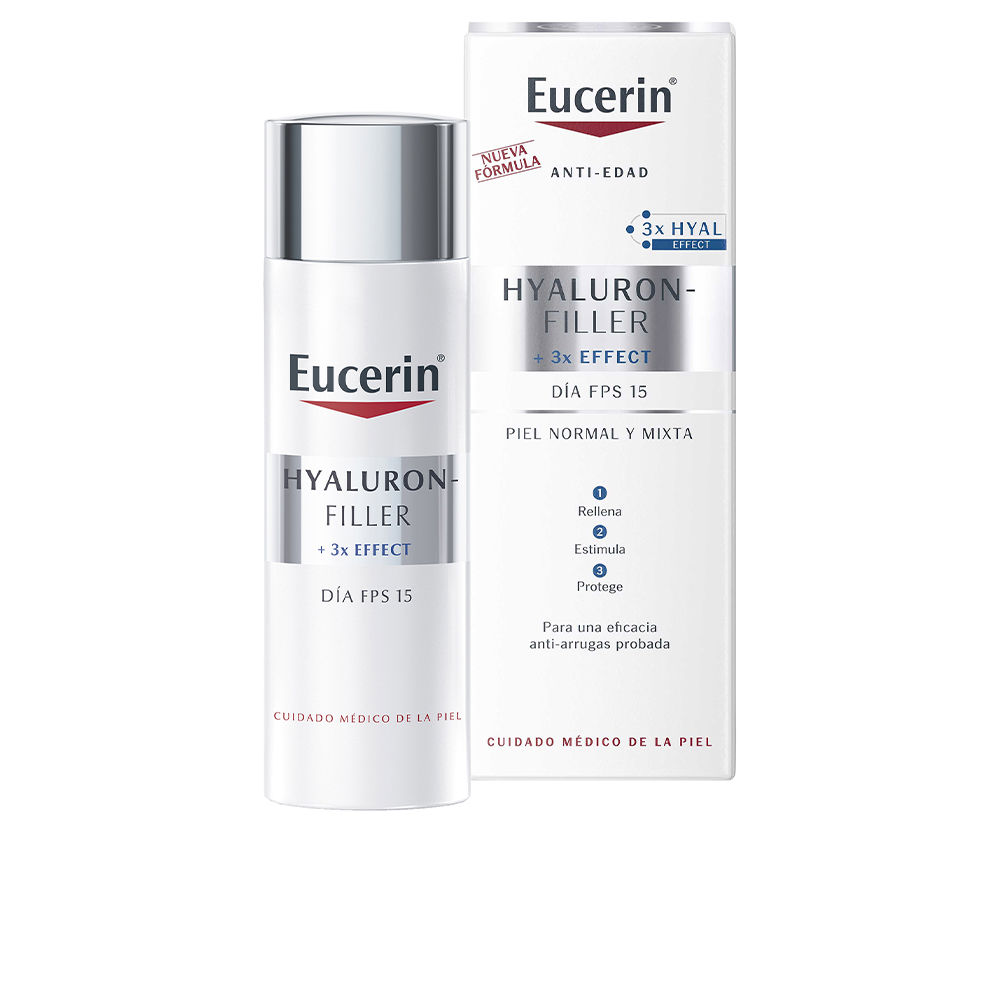 Crema de zi pentru ten normal si mixt cu efect triplu anti-imbatranire Hyaluron Filler, 50 ml, Eucerin