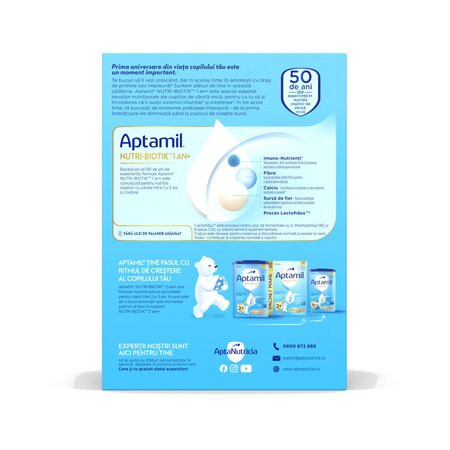 Lapte praf Nutri - Biotik 1+, 1-2 ani, 2 x 600 g, Aptamil 816714