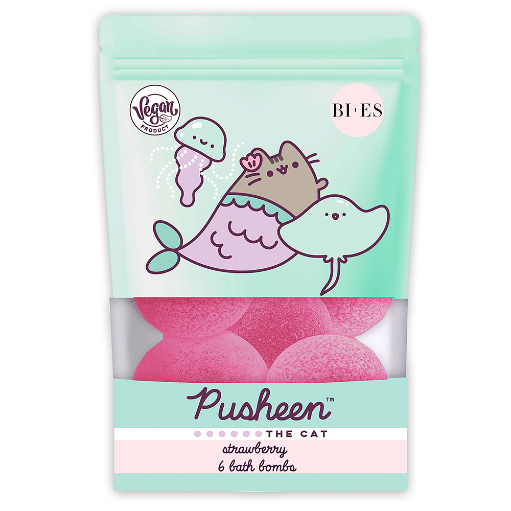 Bombe de baie Pusheen cu capsune